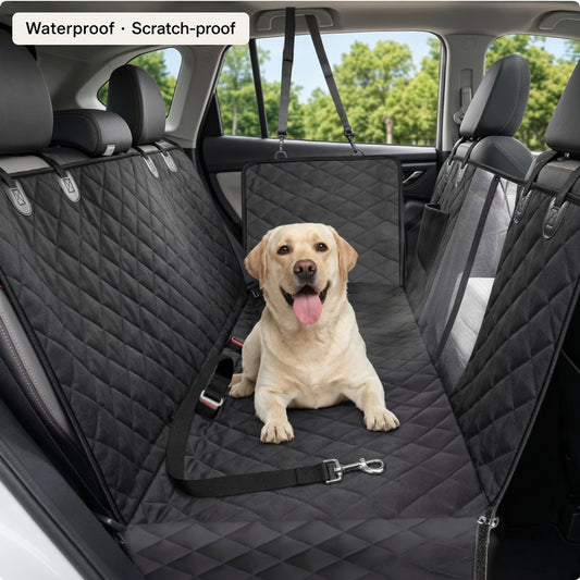 Dog on Pawmova back seat hammock